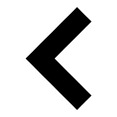 Obraz premium Simple black chevron arrow icon on a white background directing attention left direction graphic