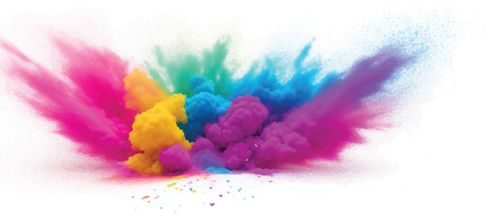 Abstract Bright Watercolor Splash Splatter Texture with Rainbow Brush Stroke Stains on White Background for Artistic Modern Creative Design