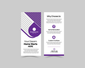 rack card design template with vector layout and infographic elements