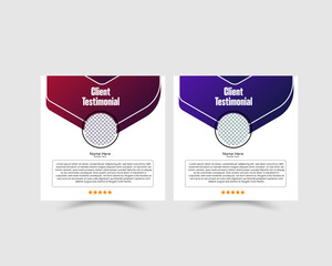 modern business client testimonial design customer feedback testimonial social media post web banner template. set. Testimonial banner design client feedback 