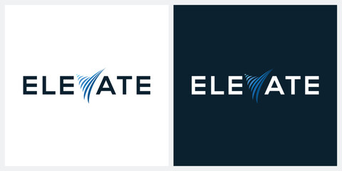Obraz premium elevate word mark logo design inspiration