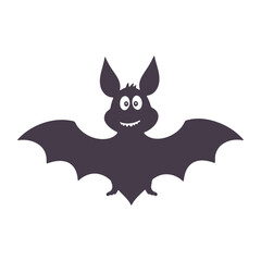 Cartoon bat halloween vector illustration spooky animal night creature flying mammal silhouette dark october holiday design