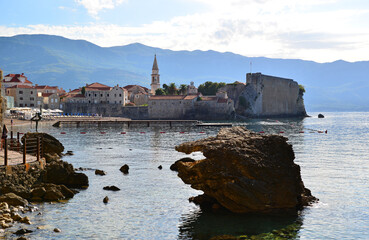 A view from the historic Budva Castle in the Montenegrin tourist city of Budva.