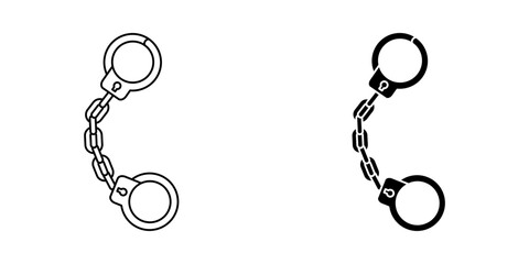 handcuffs icon white on background