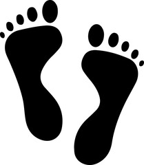 Footprint Silhouette Icon – Human Feet Vector