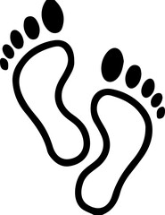 Footprint Silhouette Icon – Human Feet Vector