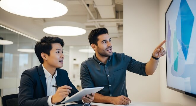 Diverse Business Professionals Collaborating in Modern Office Meeting