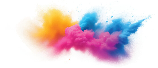 Abstract Artistic Watercolor Splatter and Rainbow Brush Stroke Splash with Vibrant Bright Stain Isolated on White Background for Modern Creative Design