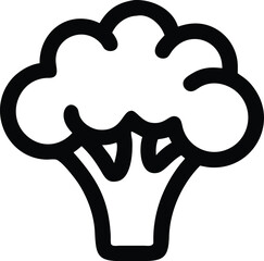 Vector icon of a Cauliflower, vector outline