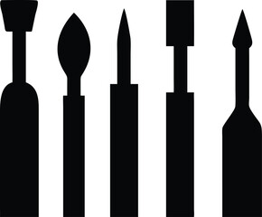 Silhouette of Laboratory Instruments and Equipment Depicting Scientific Research Tools for Chemistry and Biology Experiments and Investigations