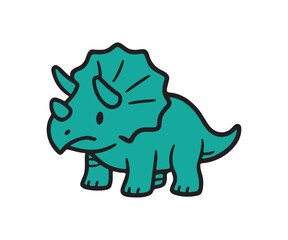 Triceratops dinosaur vector illustration