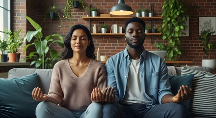 Diverse Couple Enjoying Romantic Picnic in Sunny Park