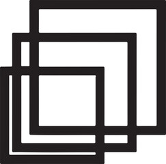 Obraz premium Brutalist stacked square outline silhouette vector, abstract geometric minimal shape design.