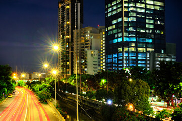 night traffic in town