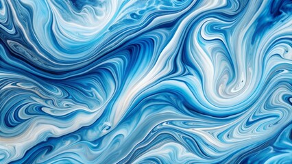 Obraz premium Abstract Swirling Blue and White Fluid Art Design, Perfect for Modern Backgrounds and Decorative Applications