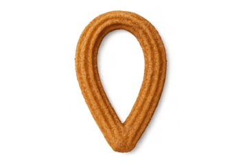 Crispy golden churro, sweet fried snack, isolated on transparent background.