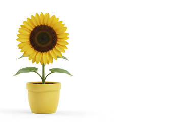 Obraz premium Brighten your space with this cheerful sunflower in a pot, perfect for adding a touch of summer sunshine to any room, bringing joy and warmth