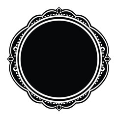 round frame with floral ornament