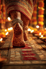 foot in the temple diwali