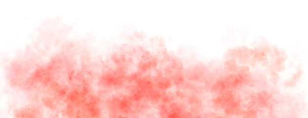 Fototapeta premium Red smoke clouds rising on transparent background with upper empty space for dramatic or mysterious visual scenes
