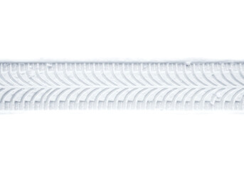 Tire tread pattern on white background for automotive design  