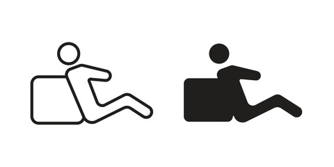 Resting icons in line stroke outline art and clip art