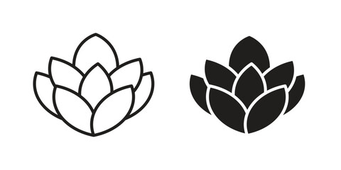 Protea icons in line stroke outline art and clip art