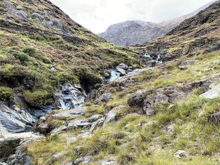 A view of the Wales Countryside at the Watkin Path in Snowdonia