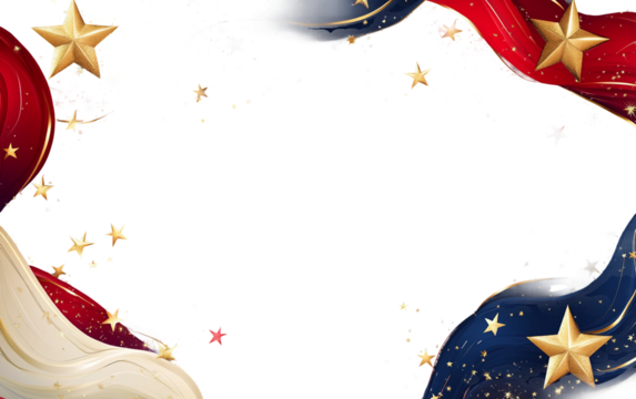 Elegant Independence Day Banner with Shiny Metallic Effects for Holiday Marketing and Promotions isolated on transparent background PNG - Powered by Adobe