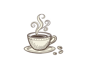 hand drawn coffee chalk vector Free SVG Download