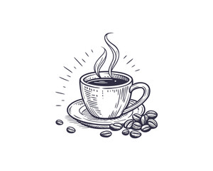 hand drawn coffee chalk vector Free SVG Download