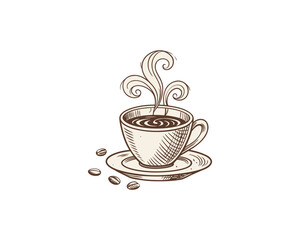 hand drawn coffee chalk vector Free SVG Download
