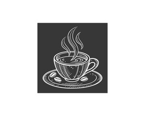hand drawn coffee chalk vector Free SVG Download