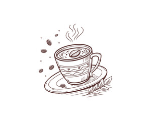 hand drawn coffee chalk vector Free SVG Download