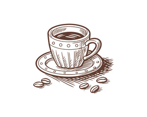 hand drawn coffee chalk vector Free SVG Download