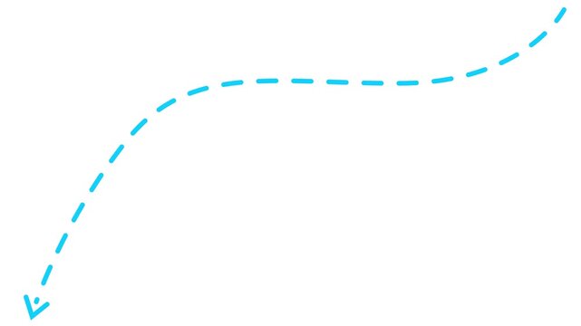 animated dashed line arrows with arrowhead set with alpha channel. 4k video. arrowhead, arrows, 