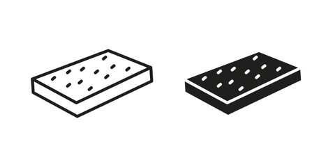 Mattress icons in line stroke outline art and clip art