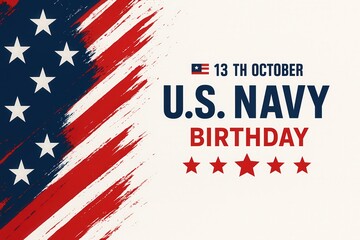 U.S. Navy Birthday Celebration October 13 with Anchor Symbol Honoring American Naval Forces and Military Heritage Generative AI