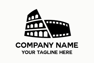 stadium with movie theme and white background