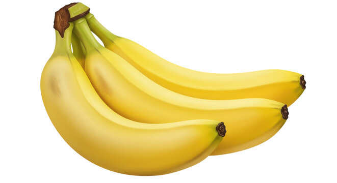 Bunch of ripe yellow bananas isolated PNG with Transparent Background