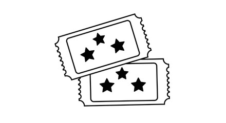 Two tickets with stars on them, one on top of the other.