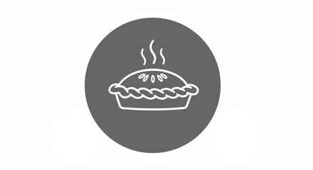 Pie icon in gray circle, representing homemade dessert.