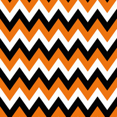 Bold Zigzag Pattern Dynamic Black, Orange, and White Chevron Design for Modern Backgrounds 