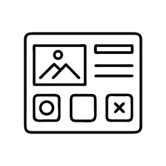 Simple line art icon representing a user interface element or widget