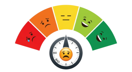 Isolated customer satisfaction concept, rating scale, indicator, service feedback chart
