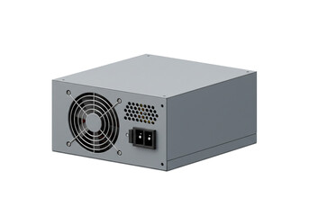 Obraz premium Professional modern computer power supply unit with cooling fan and connectors, essential for PC builds and upgrades, offering reliable performance.