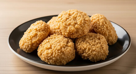 Crispy golden-fried snacks served on a plate; a satisfying treat, ideal for a fresh home atmosphere where an Air-Purifying Indoor Plant may thrive