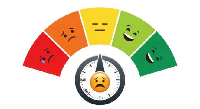 Isolated customer satisfaction concept, rating scale, indicator, service feedback chart