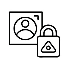 Secure user profile icon with padlock symbol representing privacy and security