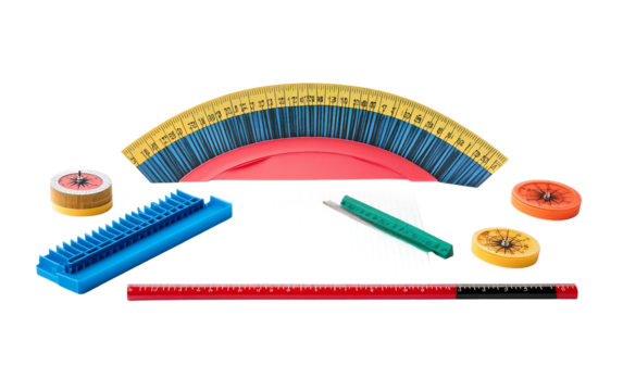 School Banner Featuring Mathematics Instruments Highlighting Geometry Measurement and Study Concept isolated on transparent background PNG